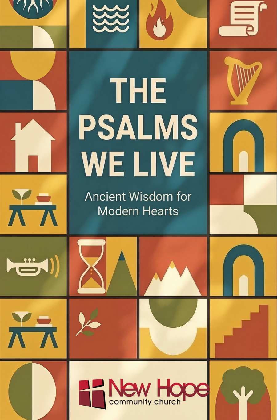 Front cover of The Psalms We Live, a 49-day devotional from the teaching pastors of New Hope Community Church