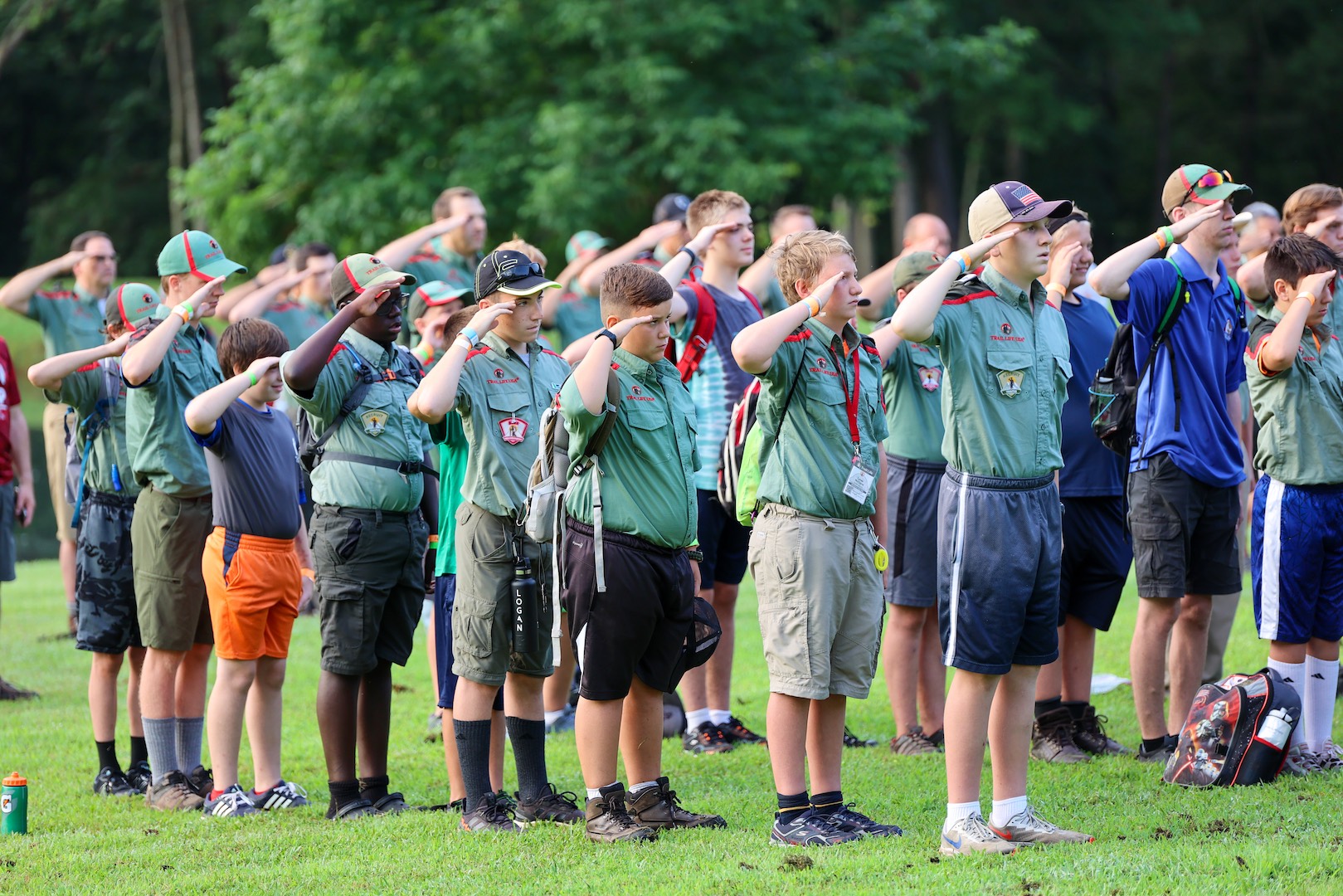 Trail Life USA members practicing archery as part of skill development.