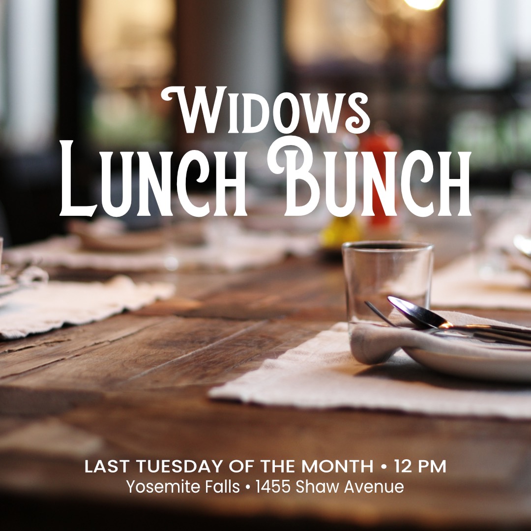 Widow's Lunch Bunch gathering at Yosemite Falls Cafe in Clovis, providing support and companionship for those navigating grief