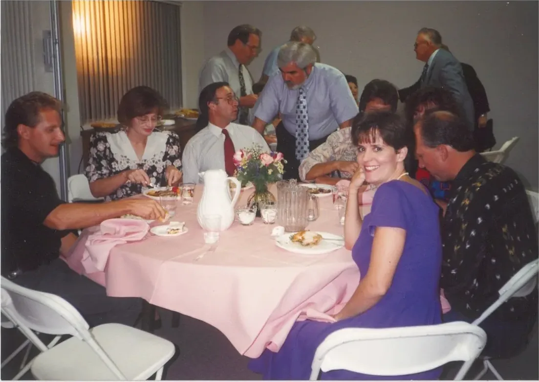 A second New Hope adult Bible study in the pre-Barn classroom, late 1990s or early 2000s