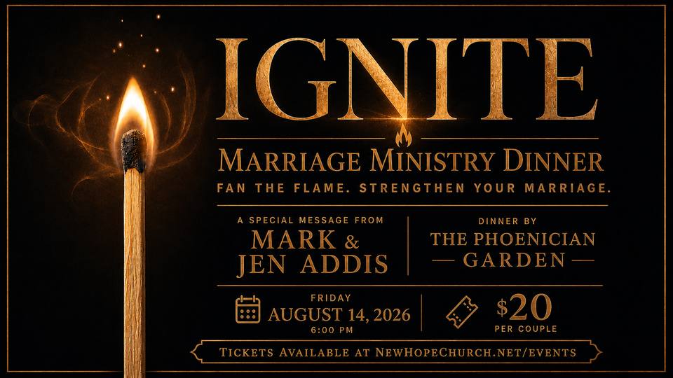 Ignite Marriage Ministry Dinner promotional graphic