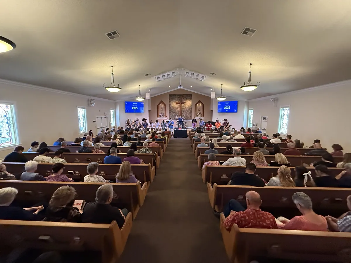 A New Hope Graduation Sunday 2025 moment, recognizing the church's young adults